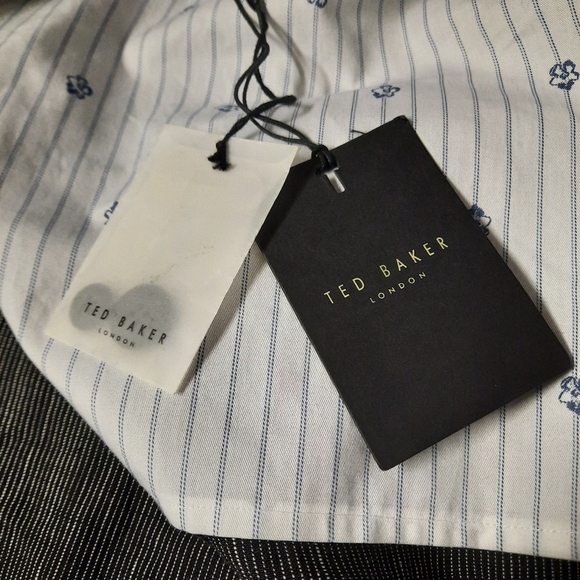 Ted Baker Sport Coat Mens Size 5(XL) Black Stripe 100% Linen Suit Blazer Jacket - Picture 6 of 14